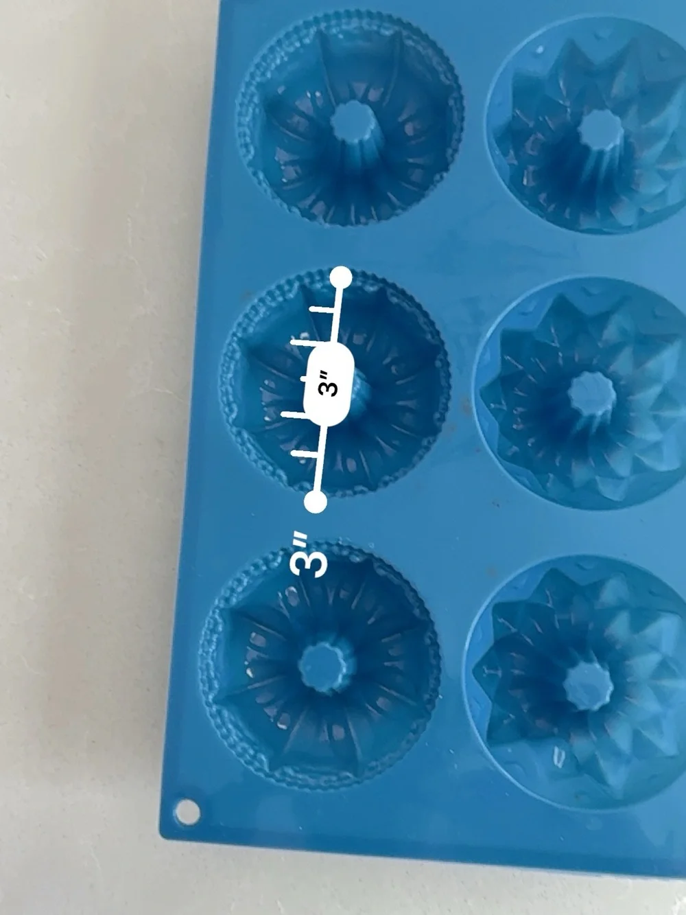 Blue Silicone Mini Bundt Cake Mold - Set of 6
